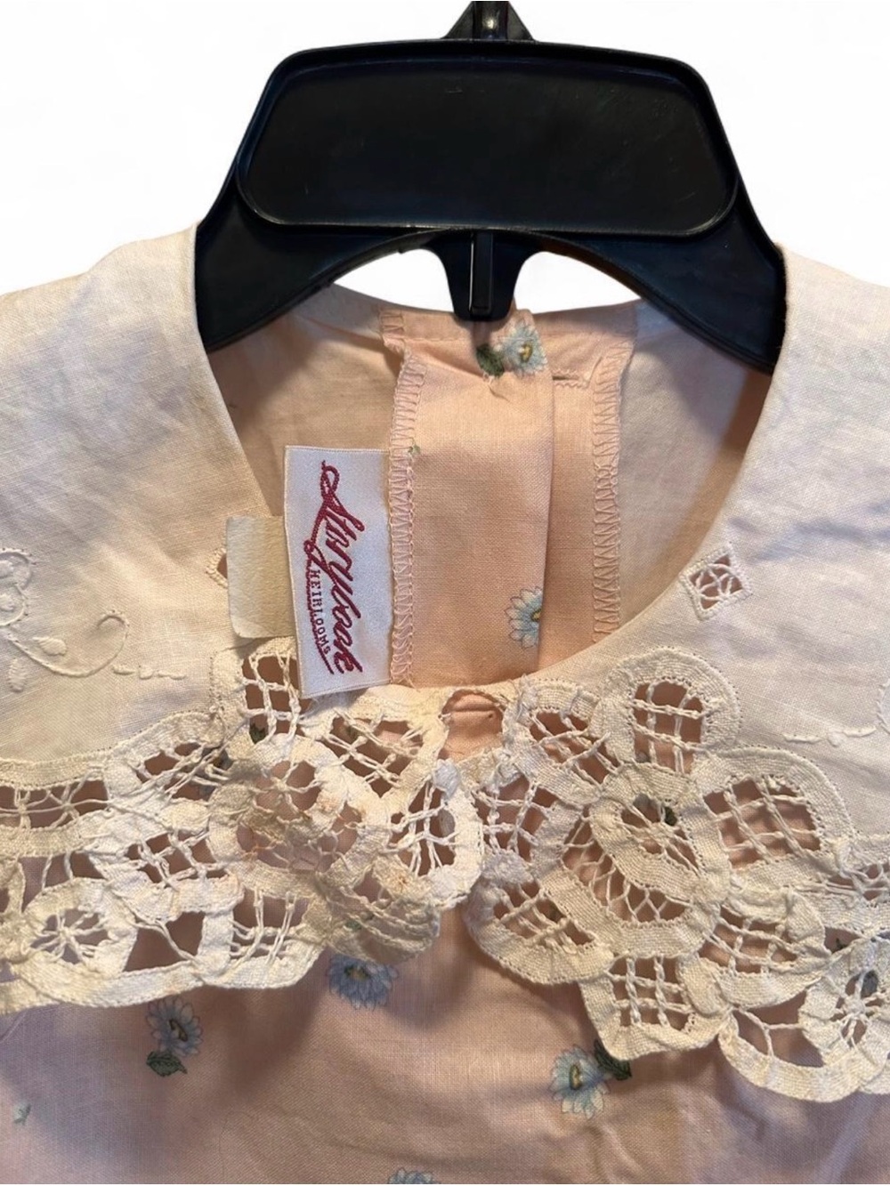 Vintage Storybook Heirlooms Girls 6 Pink Prairie Dress Lace Collar Cottagecore - Picture 8 of 8